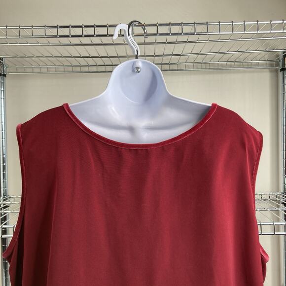 Maggie McNaughton Red Velvet Burnout Cardigan And Tank Top Set Est. Size 2X Boho - Picture 11 of 16